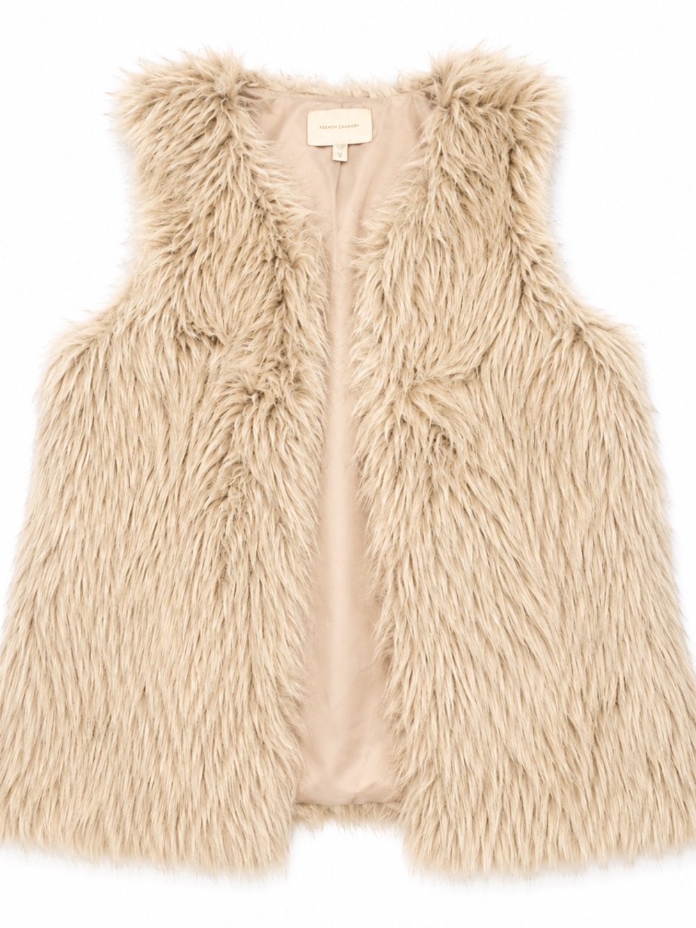 Skies Are Blue Cream Faux Fur Sleeveless Vest